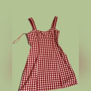 RED CHECKERED ZARA DRESS